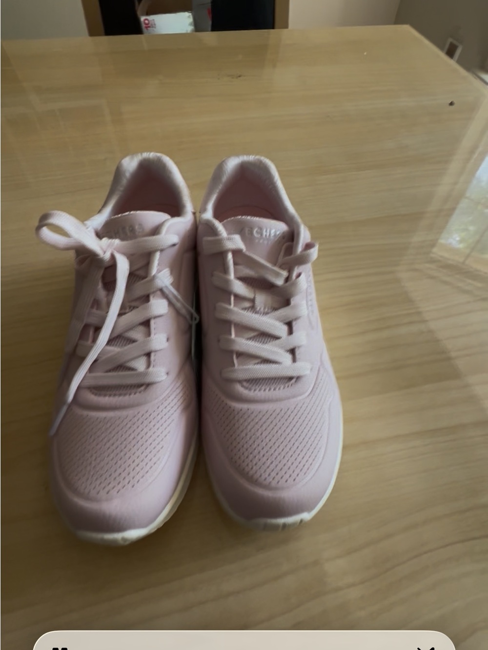 Skechers Women's Light Pink Lace-Up Knit Sneakers